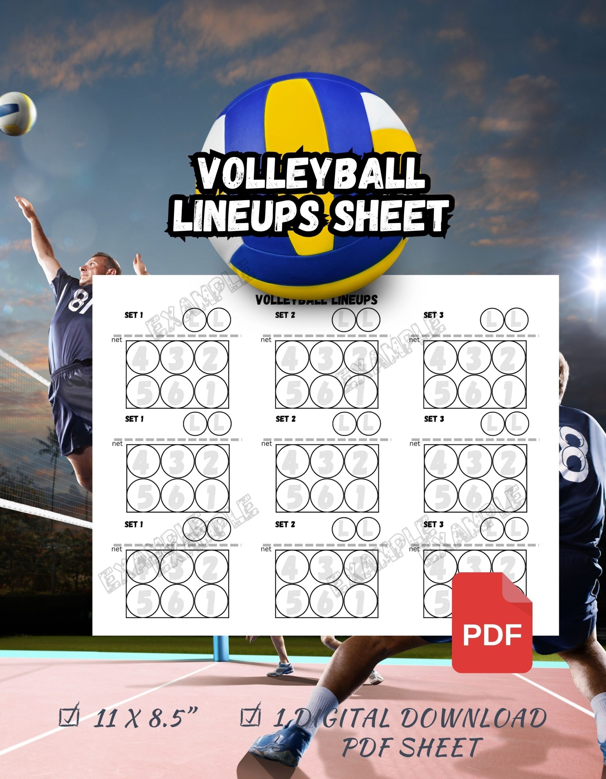 Free Printable Volleyball Lineup Sheet Pdf Free Printable Volleyball Lineup Sheet Pdf