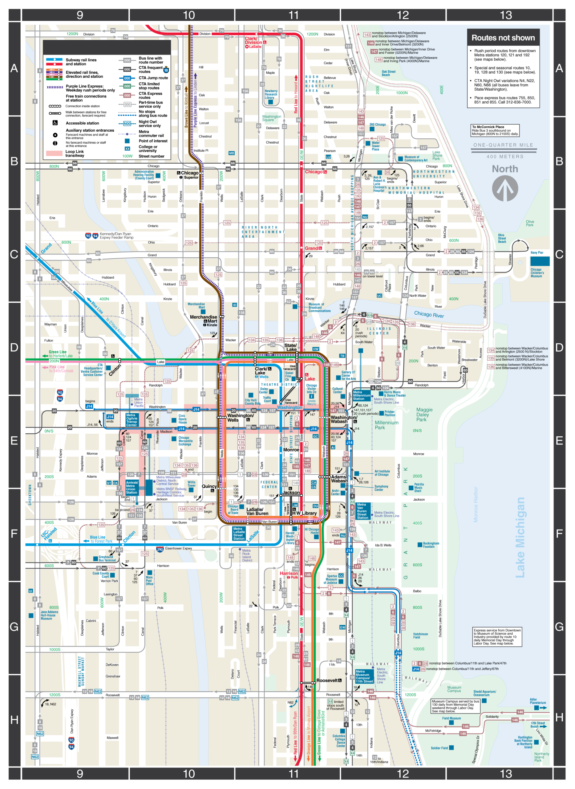 Printable Downtown Chicago Map