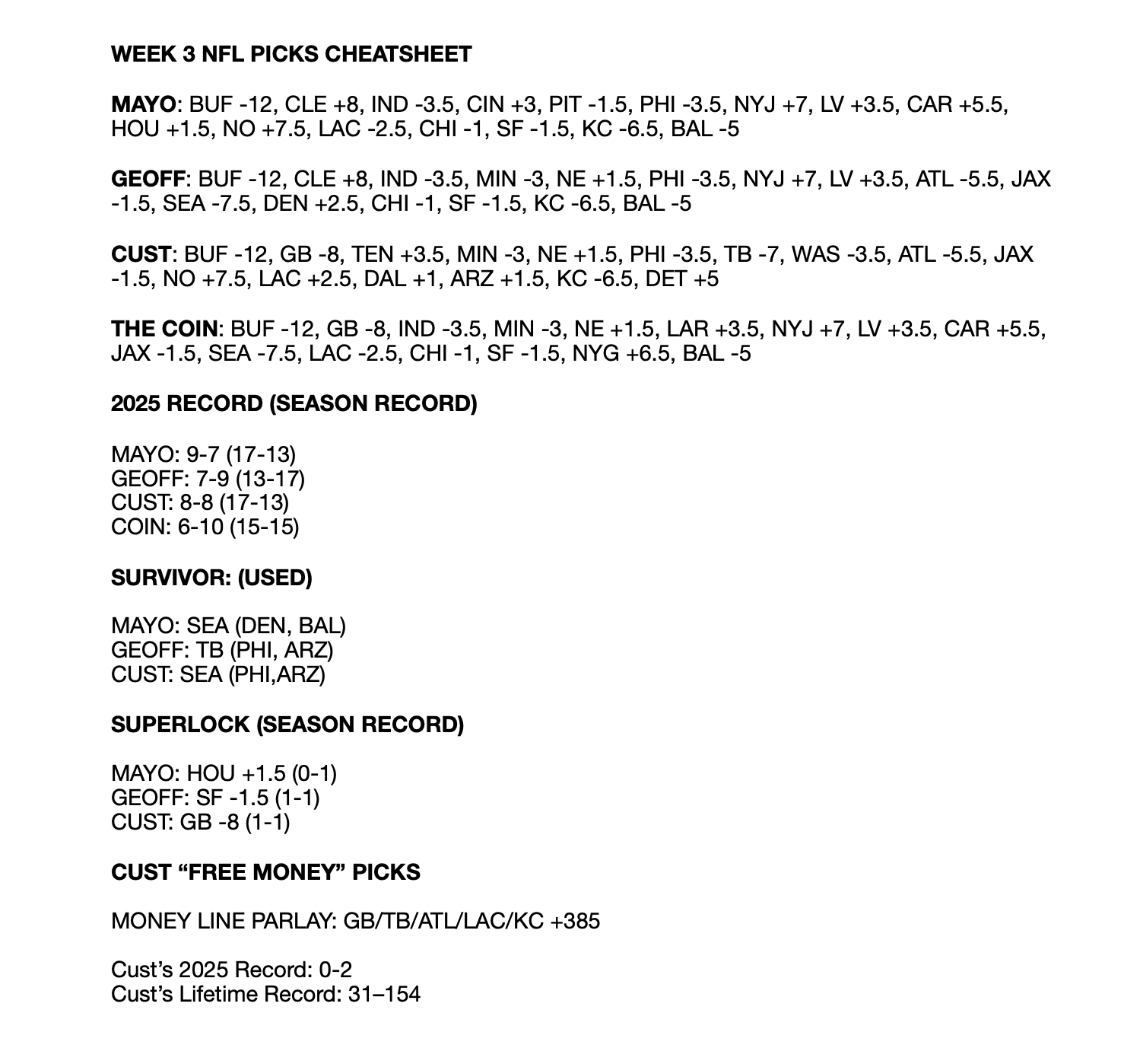 Nfl Week 3 Printable Pick Sheet