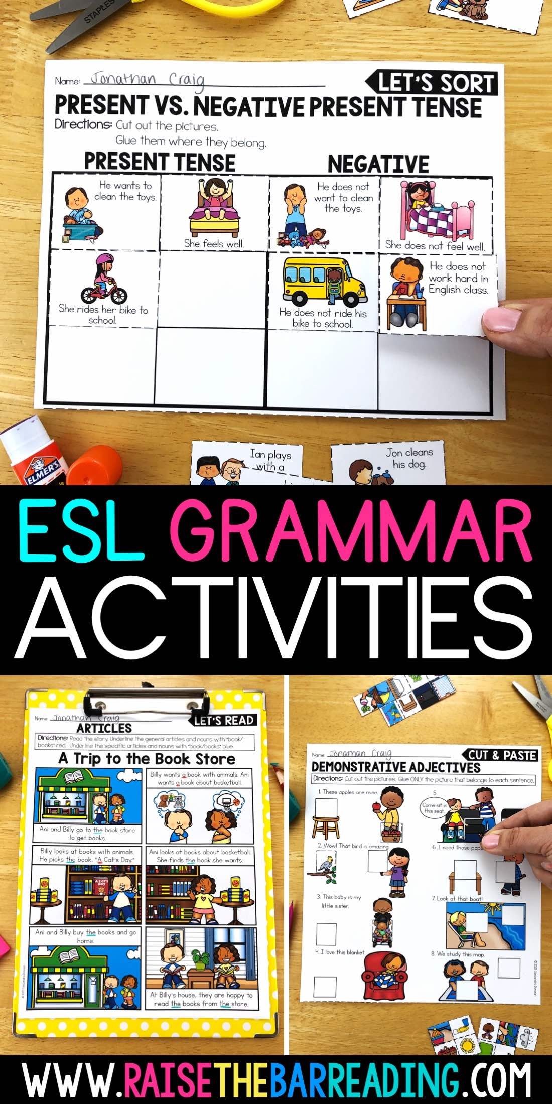 What To Look For In ESL Grammar Worksheets And Activities For Newcomers And Beginning ELs Raise The Bar Reading