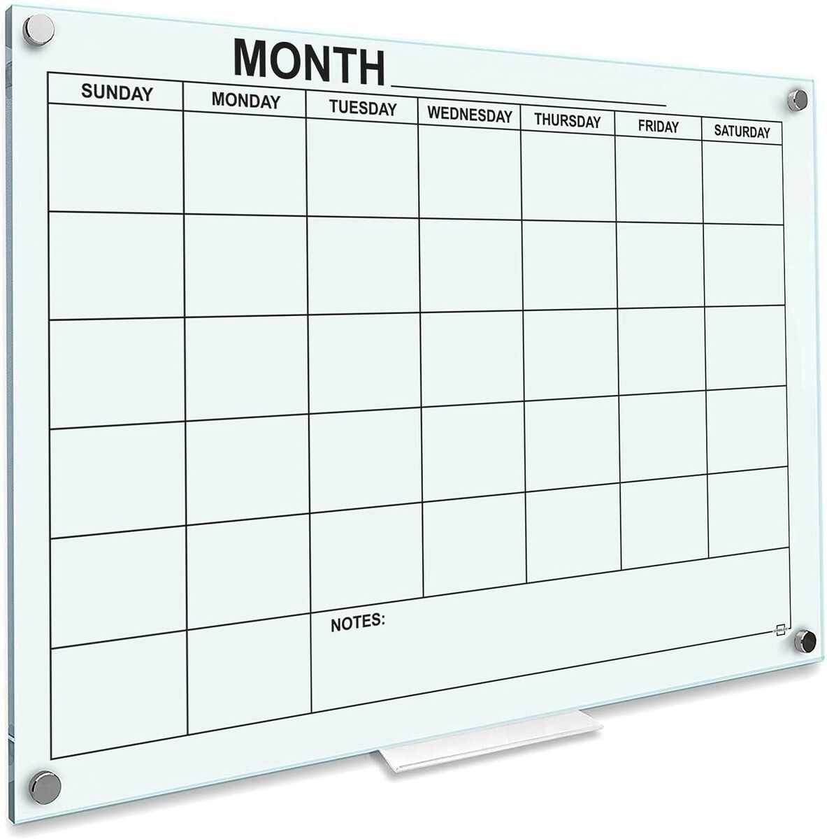 Whiteboard Calendar Glass Board Monthly Calendar 46 X 34 Large Wall C EBay