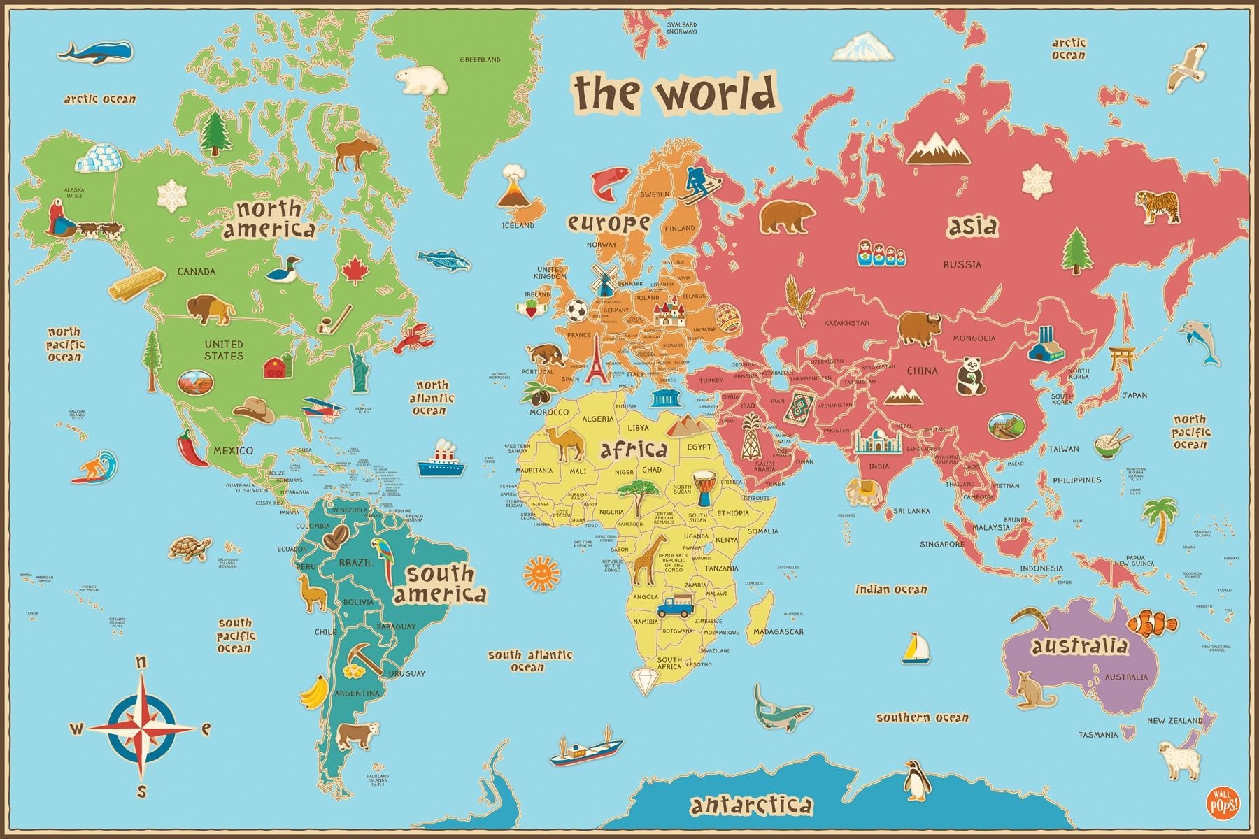 World Map Kids Printable Worksheets Library
