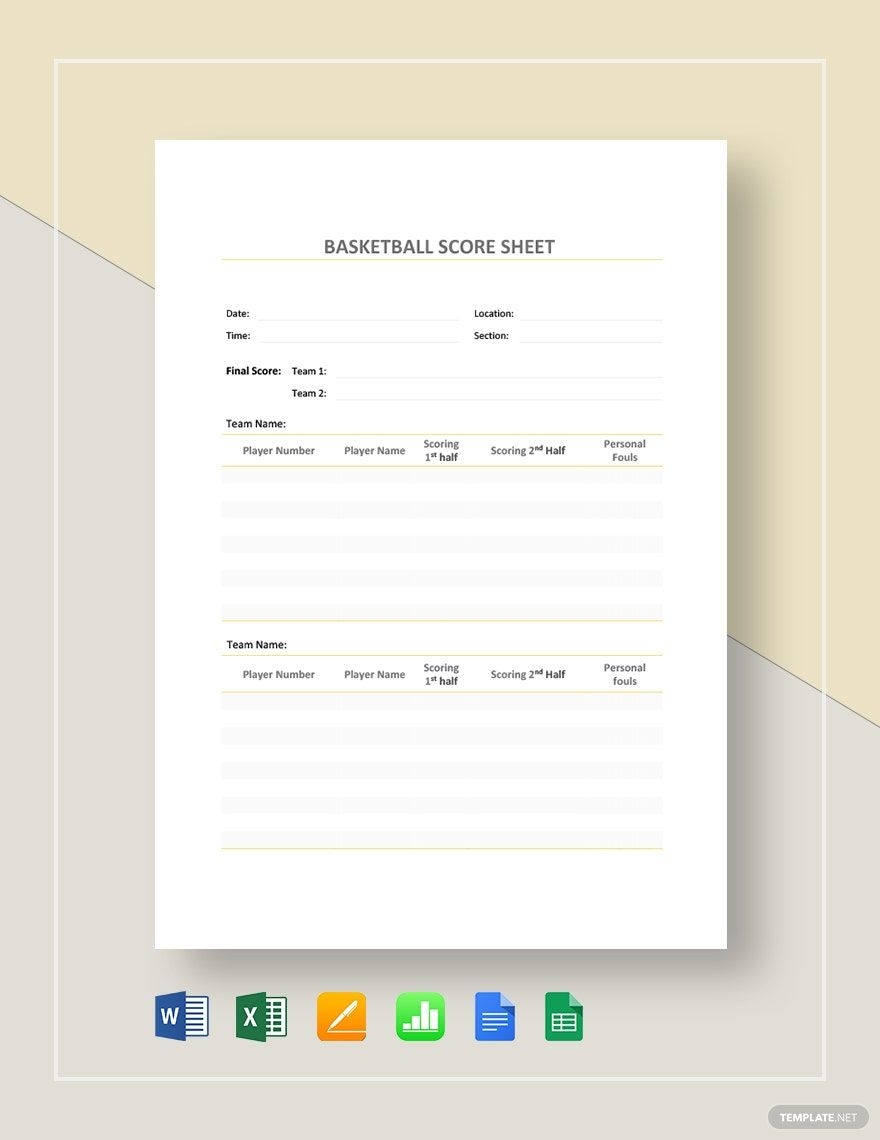Wrestling Score Sheet Template In Word Pages Google Docs PDF Download Template