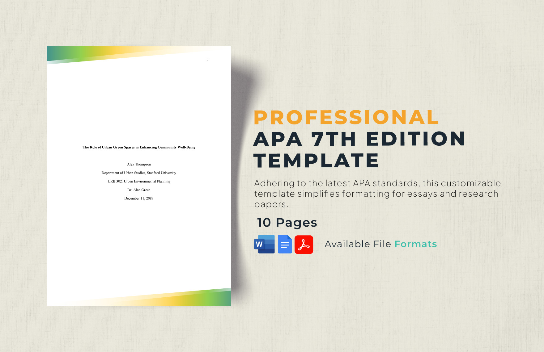 Apa 7th Edition Word Document Template - Free APA Templates to Edit Online & Print