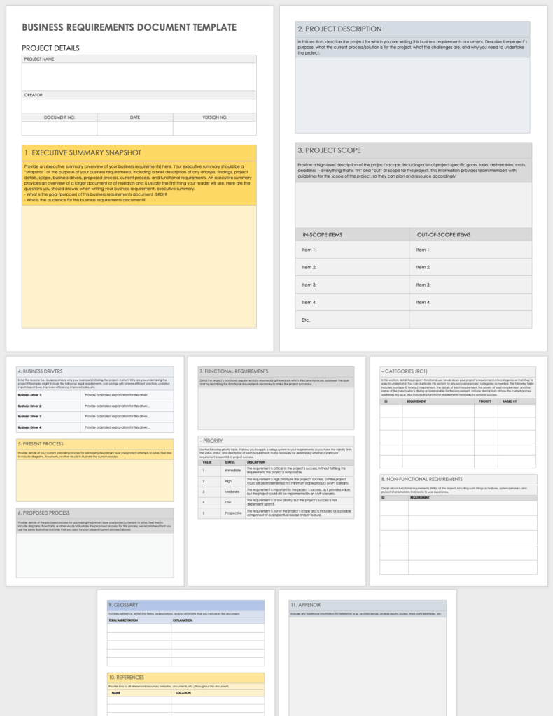 Brd Template Word Free Download - Download Free BRD Templates | Smartsheet