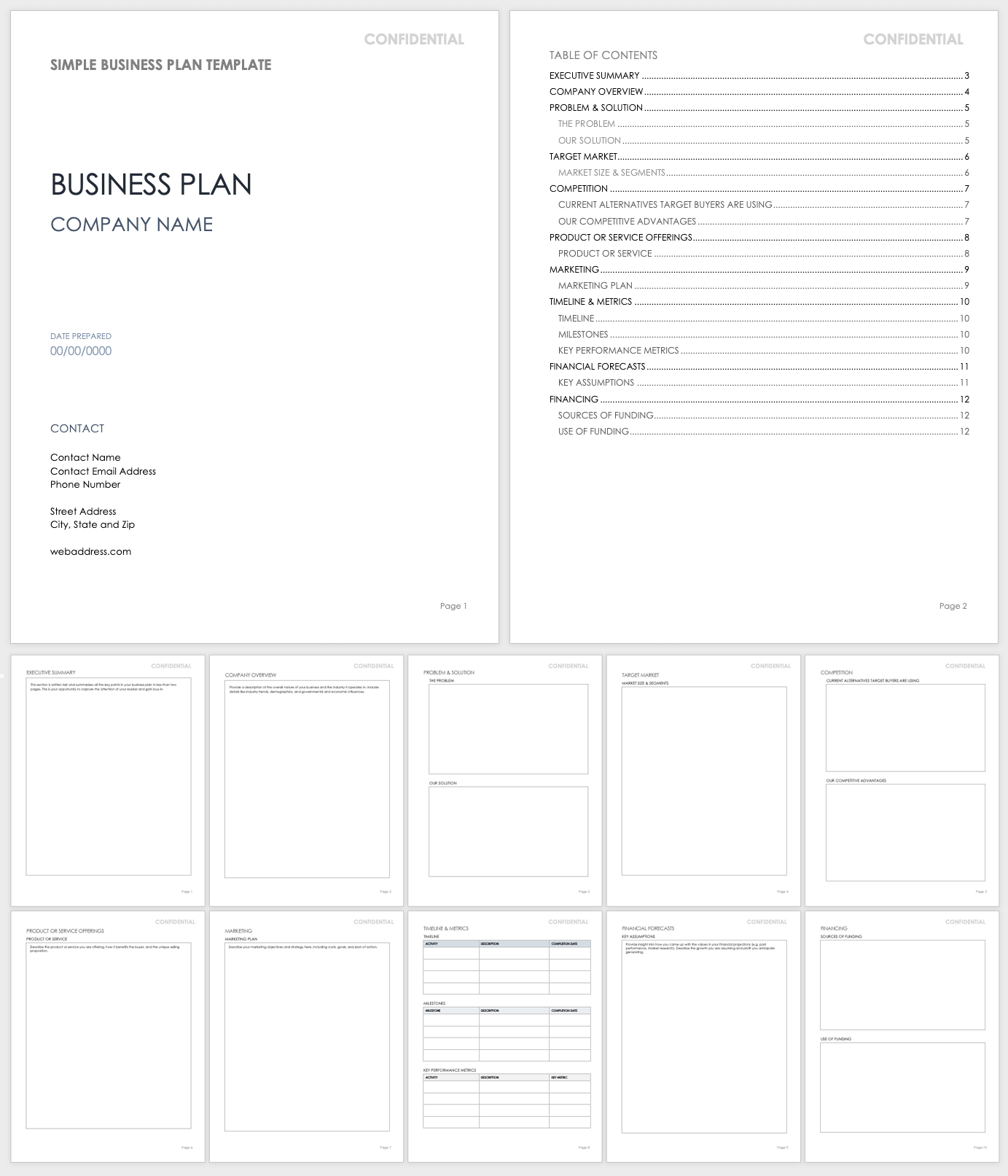 Business Document Templates Free Download - Free Business Plan Templates for Word | Smartsheet