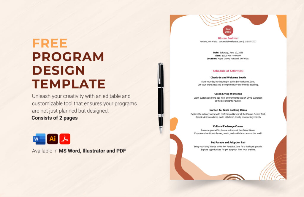 Free Event Program Templates Word - Detrester.com