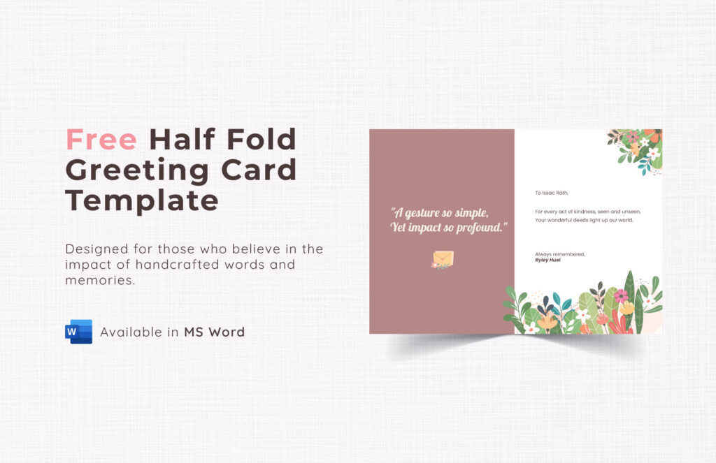 Free Half Fold Greeting Card Template – Download in Word | Template.net Free Half Fold Greeting Card Template - Download in Word | Template.net