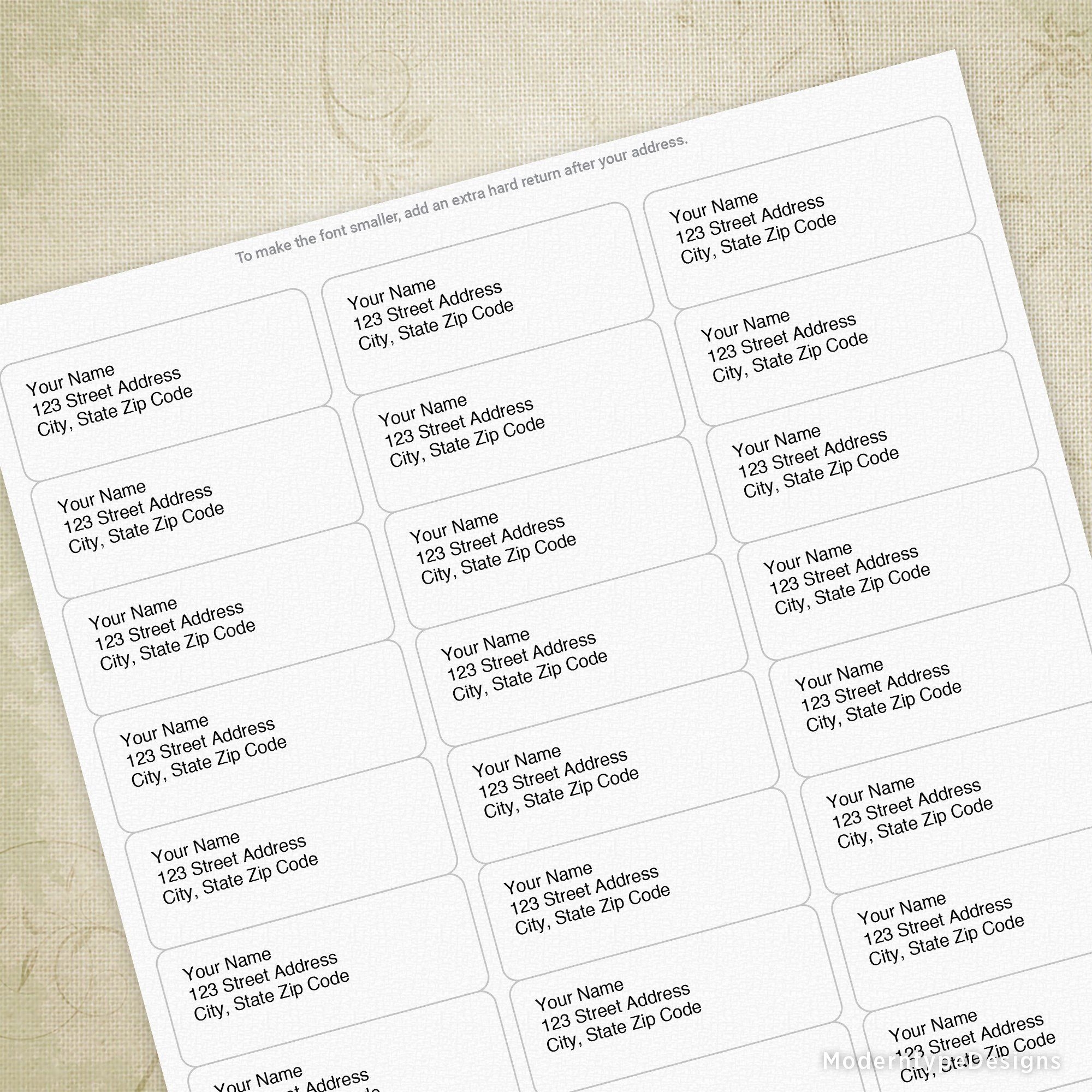 Free Return Address Labels Template - Free Printable Return Address Labels Templates - Download & Print Free ...