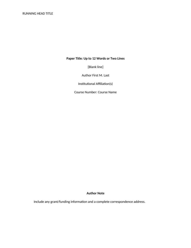 Professional APA Style paper 7th edition Template In Word (.Docx File ...