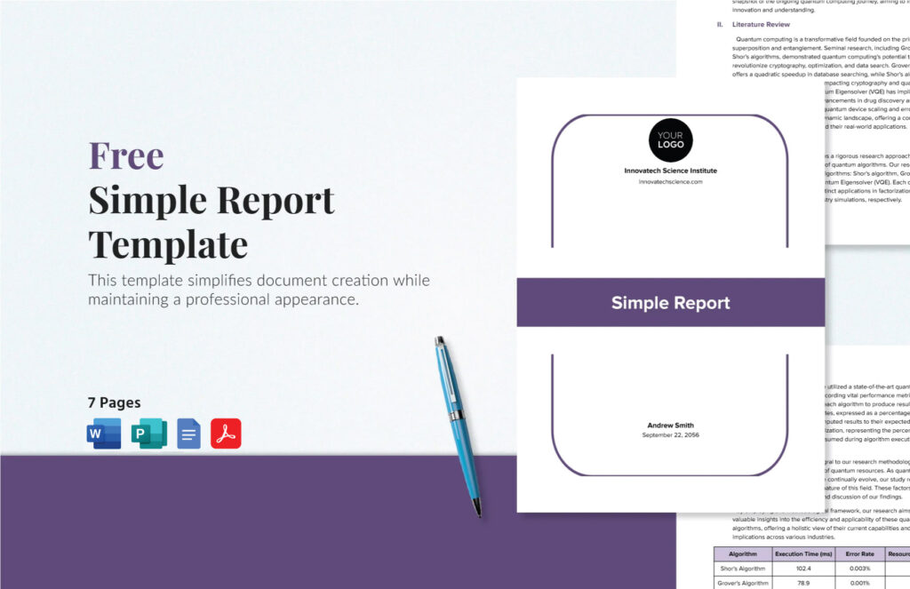 Report Template in Word – FREE Download | Template.net Report Template in Word - FREE Download | Template.net